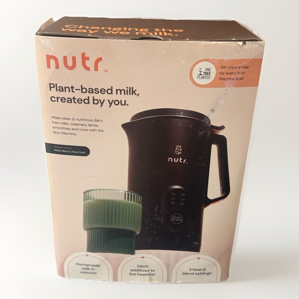 Nutr Dairy Free Nut Milk Machine - Plant-Based Matte Black - Open Box